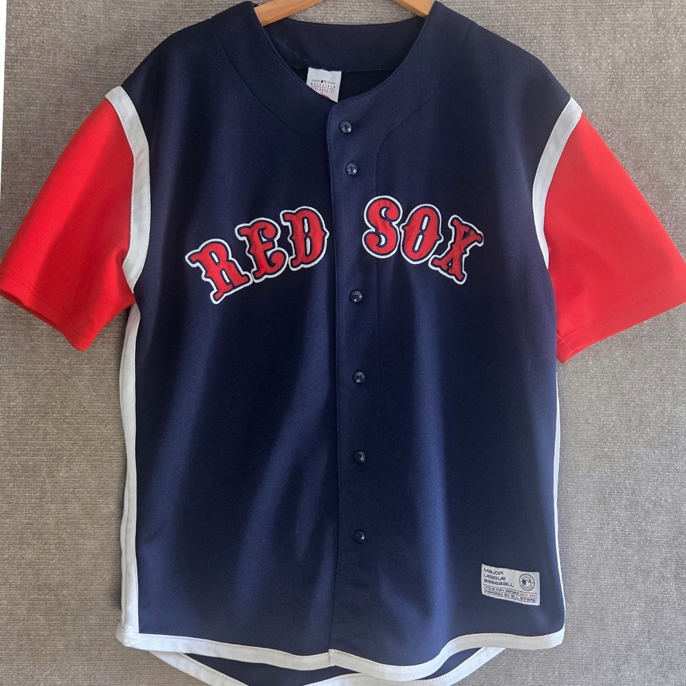 VINTAGE Boston Red Sox Stitched Baseball True Fan Jersey‎ Shirt Men's Large